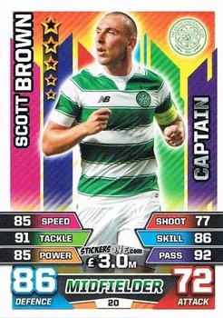 Cromo Scott Brown - SPFL 2015-2016. Match Attax n. 20 - Topps