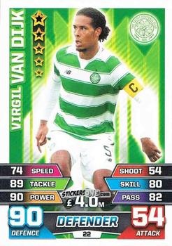 Figurina Virgil van Dijk - SPFL 2015-2016. Match Attax n. 22 - Topps