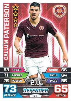 Cromo Callum Paterson - SPFL 2015-2016. Match Attax n. 94 - Topps