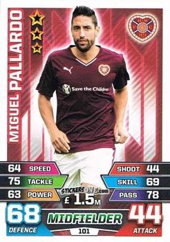 Cromo Miguel Pallardó - SPFL 2015-2016. Match Attax n. 101 - Topps