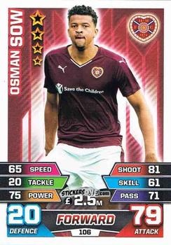 Cromo Osman Sow - SPFL 2015-2016. Match Attax n. 106 - Topps