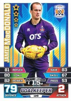 Cromo Jamie MacDonald - SPFL 2015-2016. Match Attax n. 129 - Topps