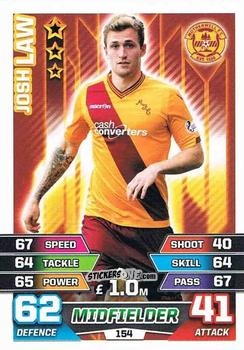 Sticker Josh Law - SPFL 2015-2016. Match Attax n. 154 - Topps