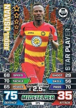 Figurina Abdul Osman - SPFL 2015-2016. Match Attax n. 171 - Topps