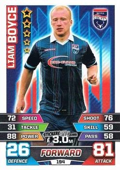 Sticker Liam Boyce - SPFL 2015-2016. Match Attax n. 194 - Topps