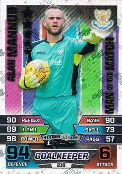 Cromo Alan Mannus - SPFL 2015-2016. Match Attax n. 216 - Topps