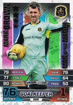 Cromo Mark Brown - SPFL 2015-2016. Match Attax n. 229 - Topps
