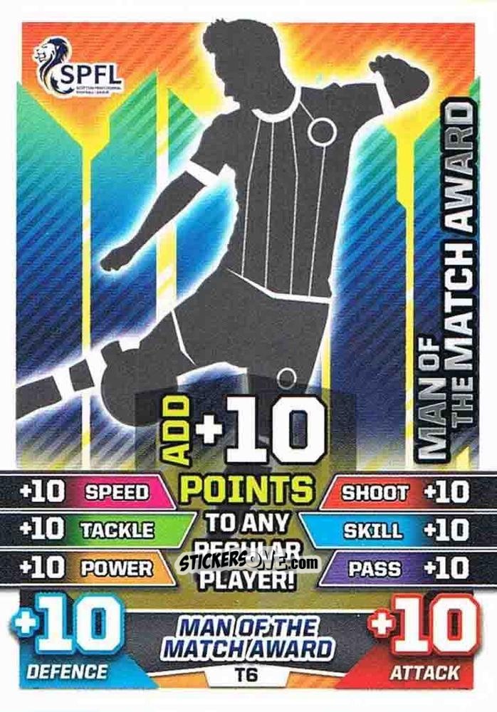 Cromo Motm Award - SPFL 2015-2016. Match Attax n. T6 - Topps