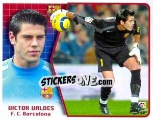 Sticker Víctor Valdés - Liga Spagnola 2005-2006 n. 74 - Colecciones ESTE