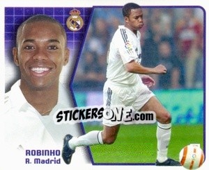 Sticker 24. Robinho (R.Madrid) doble imagen - Liga Spagnola 2005-2006 - Colecciones ESTE