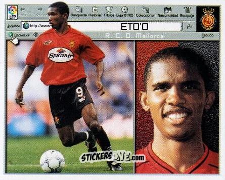 Cromo Eto'O - Liga Spagnola 2001-2002 n. 255 - Colecciones ESTE