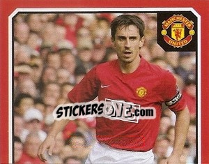 Sticker Gary Neville (1 of 2) - Manchester United 2008-2009 n. 19 - Panini