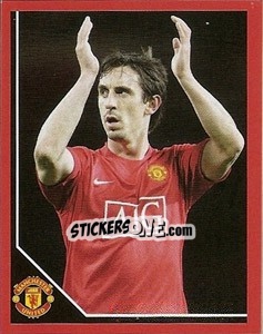 Sticker Gary Neville in celebration - Manchester United 2008-2009 n. 23 - Panini