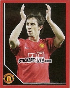 Sticker Gary Neville in celebration - Manchester United 2008-2009 - Panini