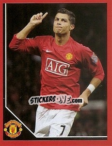 Sticker Cristiano Ronaldo in celebration - Manchester United 2008-2009 - Panini