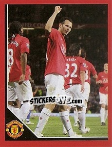 Cromo Ryan Giggs in celebration - Manchester United 2008-2009 - Panini