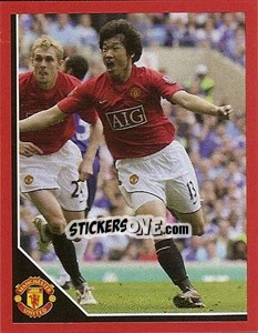 Sticker Ji-Sung Park in celebration - Manchester United 2008-2009 n. 95 - Panini