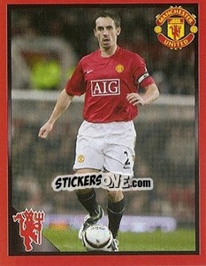 Sticker Right back / Gary Neville - Manchester United 2008-2009 n. 116 - Panini