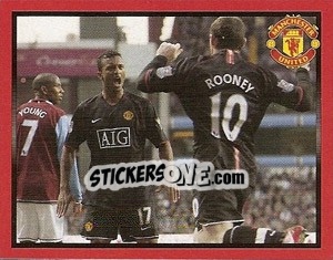 Sticker Aston Villa V Manchester United - Nani / Rooney - Manchester United 2008-2009 n. 176 - Panini