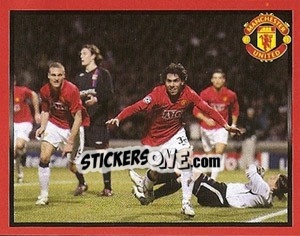 Sticker Olympique Lyonnais v Manchester United - Tevez just scored - Manchester United 2008-2009 - Panini