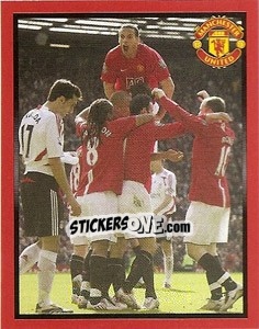 Sticker Manchester United v Liverpool - Brown's goal celebration - Manchester United 2008-2009 n. 181 - Panini