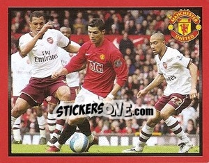 Sticker Manchester United v Arsenal - Cristiano Ronaldo - Manchester United 2008-2009 n. 182 - Panini