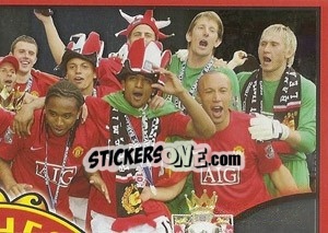 Figurina Team and trophies collage (2 of 6) - Manchester United 2008-2009 - Panini