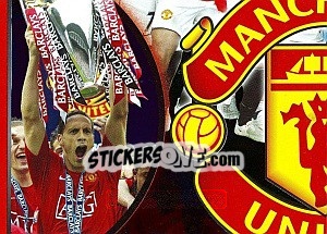 Sticker Team and trophies collage (3 of 6) - Manchester United 2008-2009 - Panini