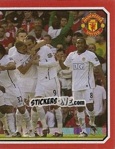 Sticker Manchester United v Liverpool - goal celebration (2 of 2) - Manchester United 2008-2009 - Panini