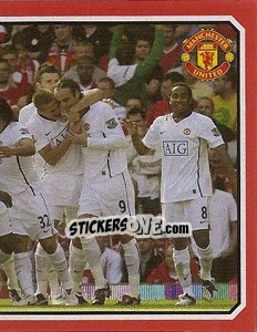 Sticker Manchester United v Liverpool - goal celebration (2 of 2) - Manchester United 2008-2009 n. 198 - Panini