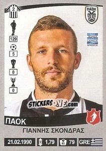 Figurina Giannis Skondras - Superleague Ελλάδα 2015-2016 n. 318 - Panini