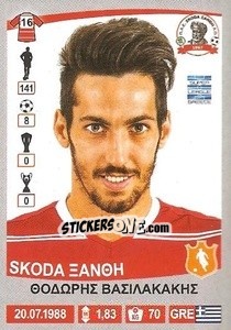 Cromo Theodoros Vasilakakis - Superleague Ελλάδα 2015-2016 n. 394 - Panini