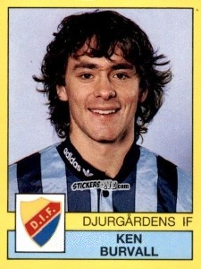 Cromo Ken Burvall - Fotboll 91. Allsvenskan och Division 1 n. 37 - Panini
