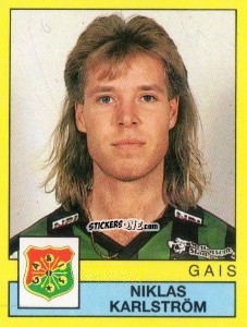 Cromo Niklas Karlström - Fotboll 91. Allsvenskan och Division 1 n. 62 - Panini