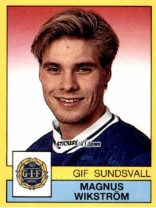 Cromo Magnus Wikström - Fotboll 91. Allsvenskan och Division 1 n. 192 - Panini