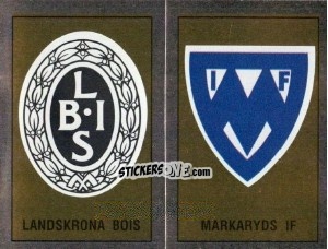 Sticker Badges - Fotboll 91. Allsvenskan och Division 1 n. 341-346 - Panini