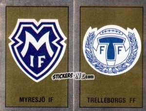 Sticker Badges - Fotboll 91. Allsvenskan och Division 1 n. 347-352 - Panini