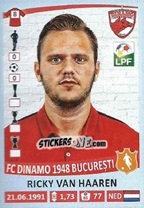 Figurina Ricky van Haaren - Liga 1 Romania 2015-2016 n. 189 - Panini