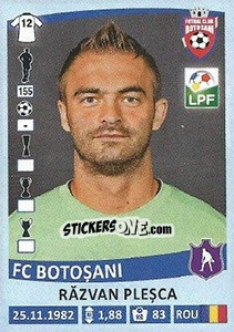 Cromo Răzvan Pleşca - Liga 1 Romania 2015-2016 - Panini