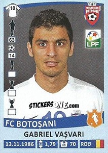 Figurina Gabriel Vaşvari - Liga 1 Romania 2015-2016 n. 208 - Panini