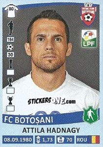 Figurina Attila Hadnagy - Liga 1 Romania 2015-2016 n. 213 - Panini