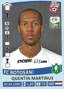Sticker Quentin Martinus - Liga 1 Romania 2015-2016 n. 217 - Panini