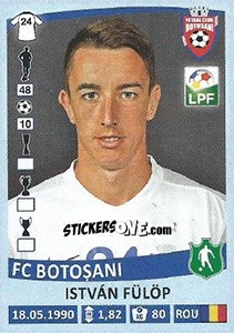 Figurina István Fülöp - Liga 1 Romania 2015-2016 n. 219 - Panini