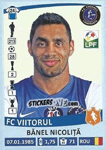 Figurina Bănel Nicoliţă - Liga 1 Romania 2015-2016 - Panini