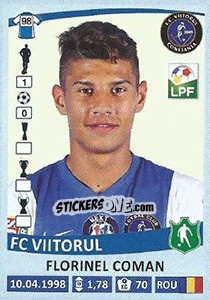 Figurina Florinel Coman - Liga 1 Romania 2015-2016 n. 244 - Panini