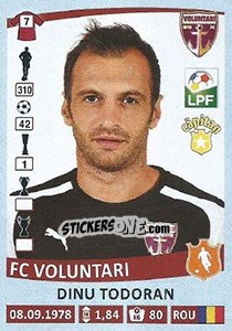 Figurina Dinu Todoran - Liga 1 Romania 2015-2016 n. 252 - Panini