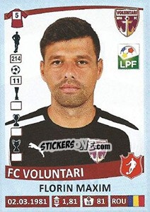 Figurina Florin Maxim - Liga 1 Romania 2015-2016 n. 259 - Panini