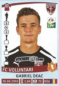 Cromo Gabriel Deac - Liga 1 Romania 2015-2016 n. 266 - Panini