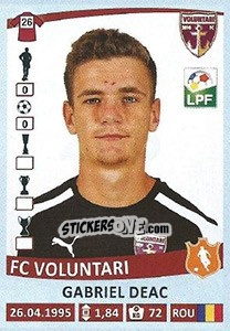 Figurina Gabriel Deac - Liga 1 Romania 2015-2016 - Panini