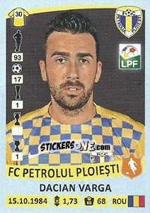 Figurina Dacian Varga - Liga 1 Romania 2015-2016 n. 321 - Panini